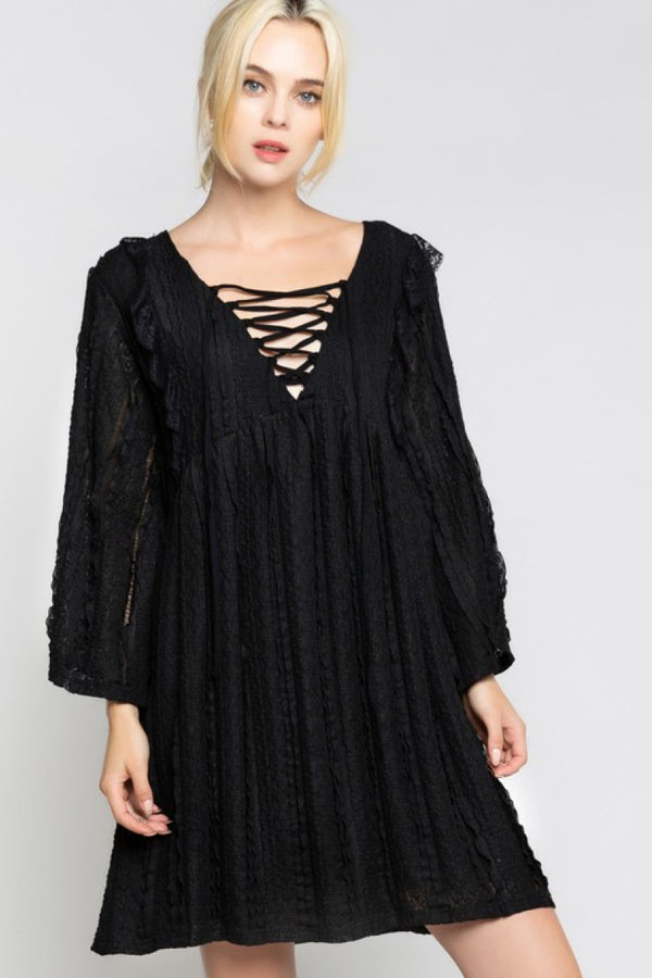 Lace Bell Sleeve Dress