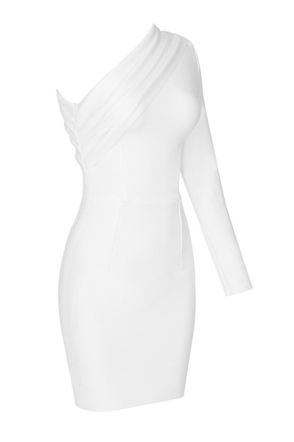 Asymmetrical Neck One-Shoulder Bodycon Dress