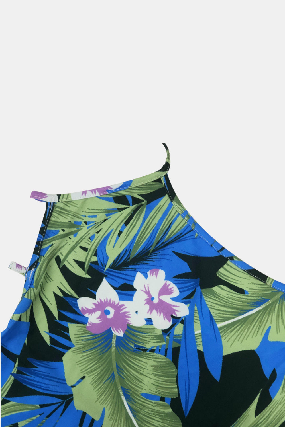 Botanical Print Halter Neck Crisscross Dress